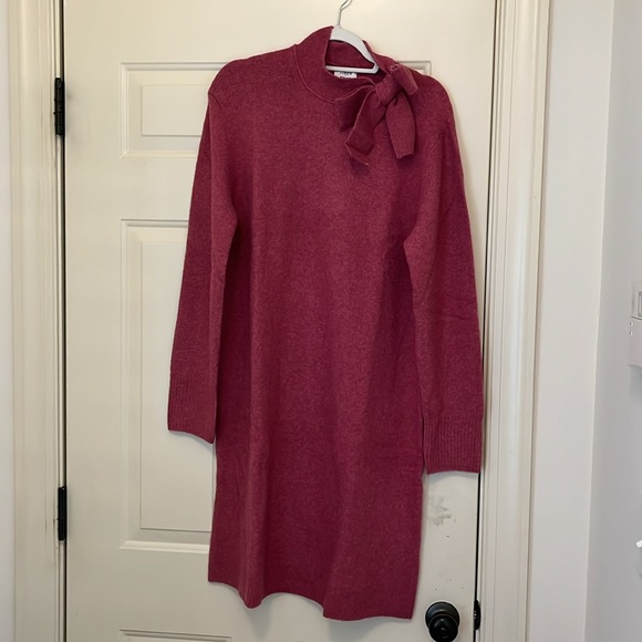 J. Crew Bow-neck Berry Sweater-Dress in Extra-Soft Yarn/NWT/XL - Picture 14 of 16
